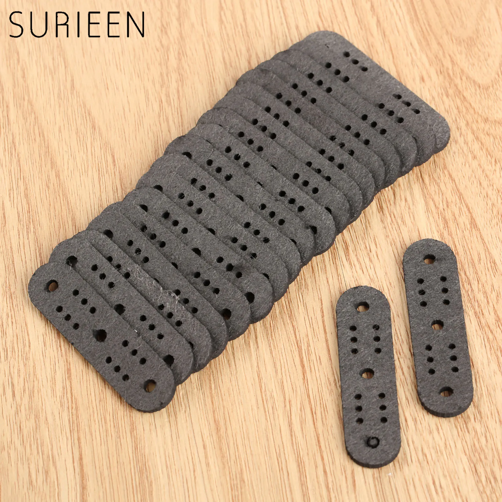 Hunting 20Pcs Microfiber Leather Slingshots Pouches Multi-Hole Outdoor Shooting Bow Sling Shots Catapults Replacements 55mmX15mm