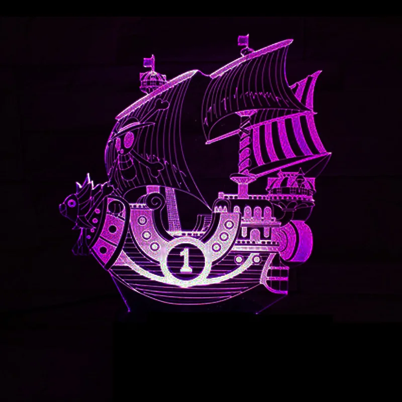 

Bedroom Bedside Decor 3D Sailing Sea Ship Boat Night Light LED Changeable Mood Lamp USB One Piece Baby Sleeping Table Lamp Gifts