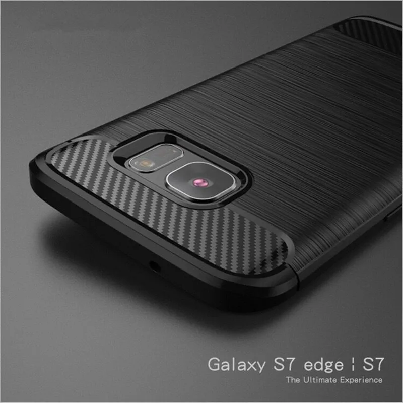 

For Samsung Galaxy S7 S6 edge Luxury Hybrid TPU Carbon Fiber Brushed Silicone Case For Samsung S9 S8 Plus Protective Cover Coque