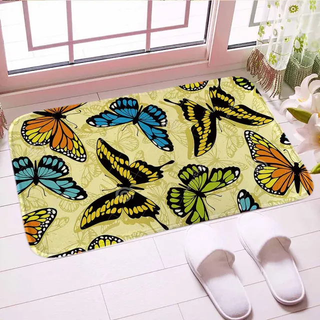 Butterfly Doormat Art Digital Print Traditianal Floor Kitchen Mat