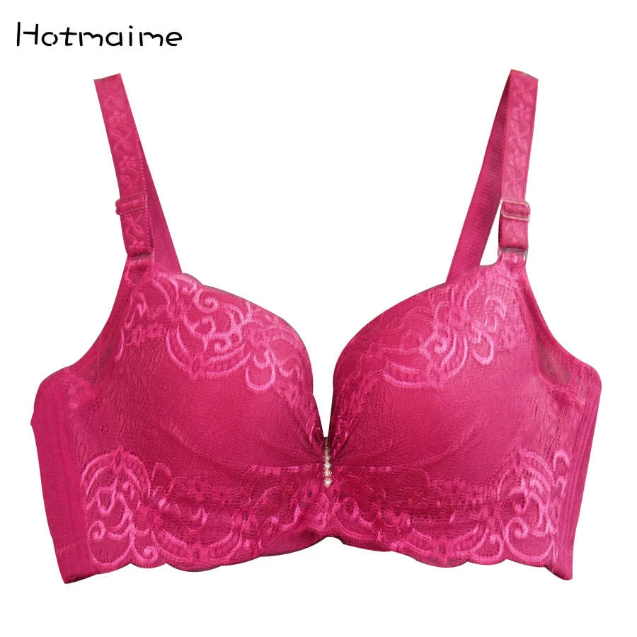 Plus size bra adjustable push up side gathering furu lace mm shaping c