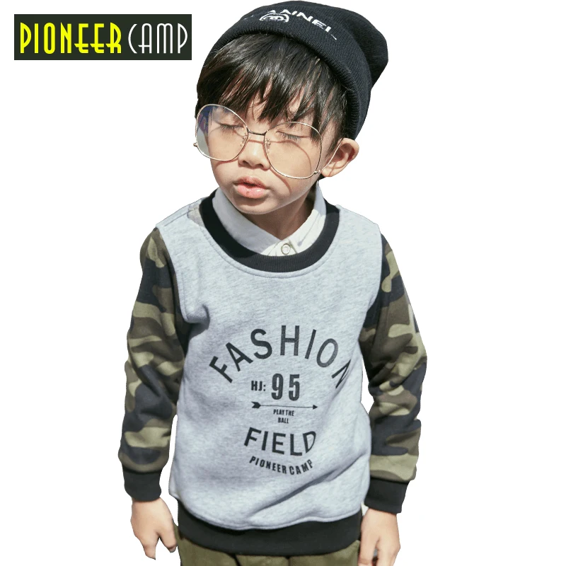 

Pioneer Camp Kids children t shirt for boys cardigan cotton Winter sweatershirt kids tops outwear children Thicker coat