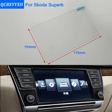 Car Styling8 6.5 5.8 5 Inch GPS Navigation Screen Steel Glass Protective Film For Skoda Superb Control of LCD Screen Car Sticker