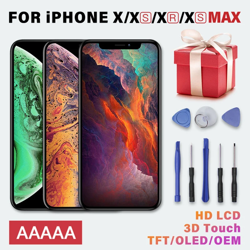 

For iPhone X Black LCD Screen Assembly Replacement With 3D Touch Screen Display Digitizer Lifetime warranty Repair Tool and Gift