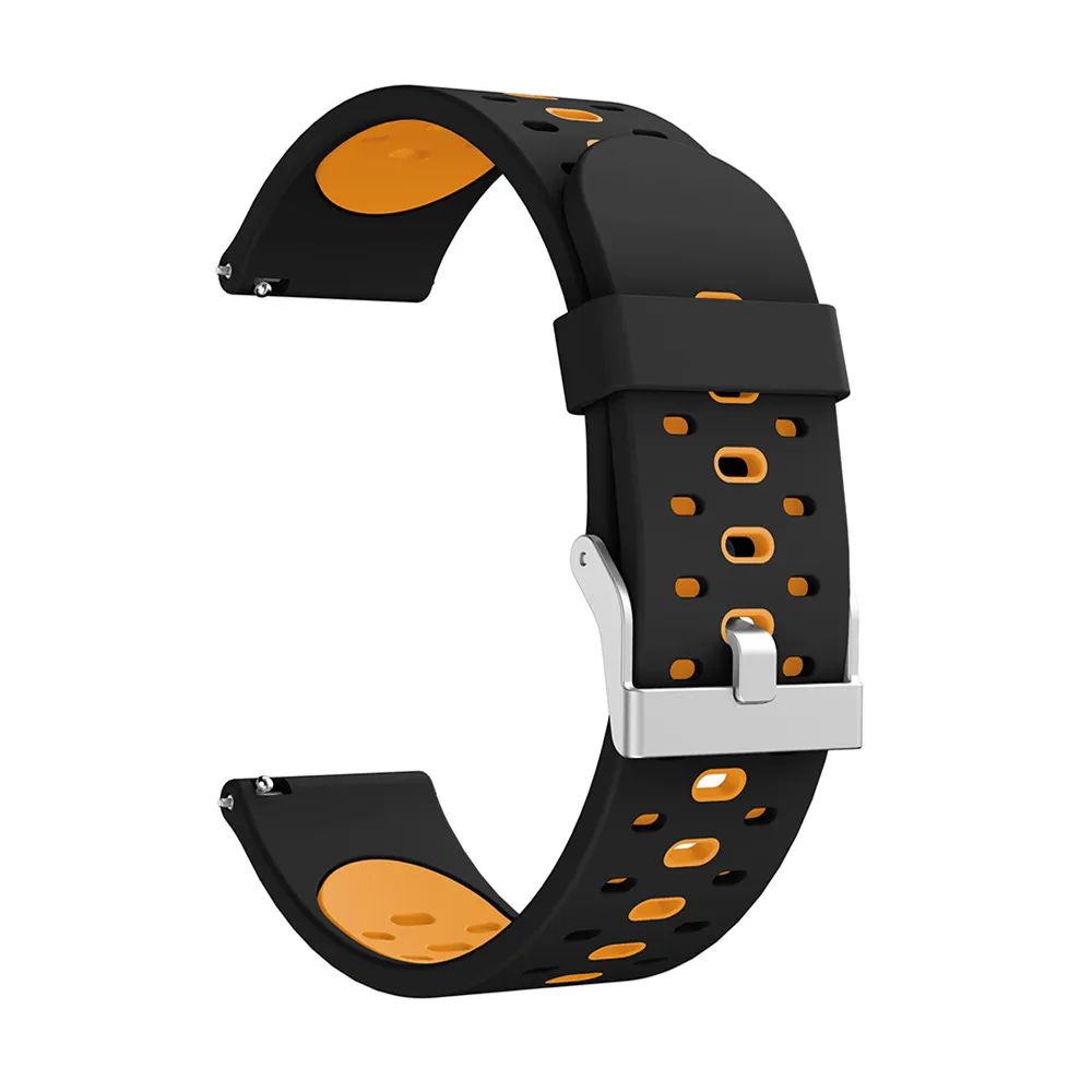 Для Garmin 245 ремешок официальная Кнопка Силиконовый ремешок для часов спортивный ремешок для Forerunner 245 M/645/Vivoactive3/Vivomove HR Браслет - Цвет: Black orange