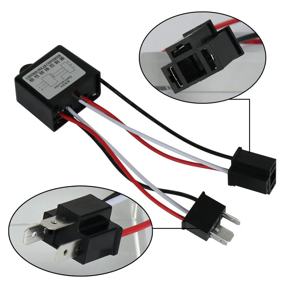 2PC H4 HB2 9003 reversed polarity polar Negative switch harness MODULE TOYOTA GM (3)