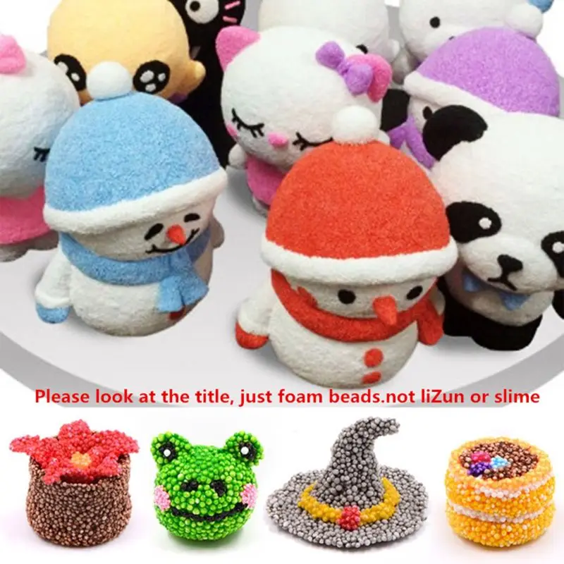 

New Small Tiny Foam Beads Slime Balls DIY Snow Mud Toy Foam Filler Oct20-A