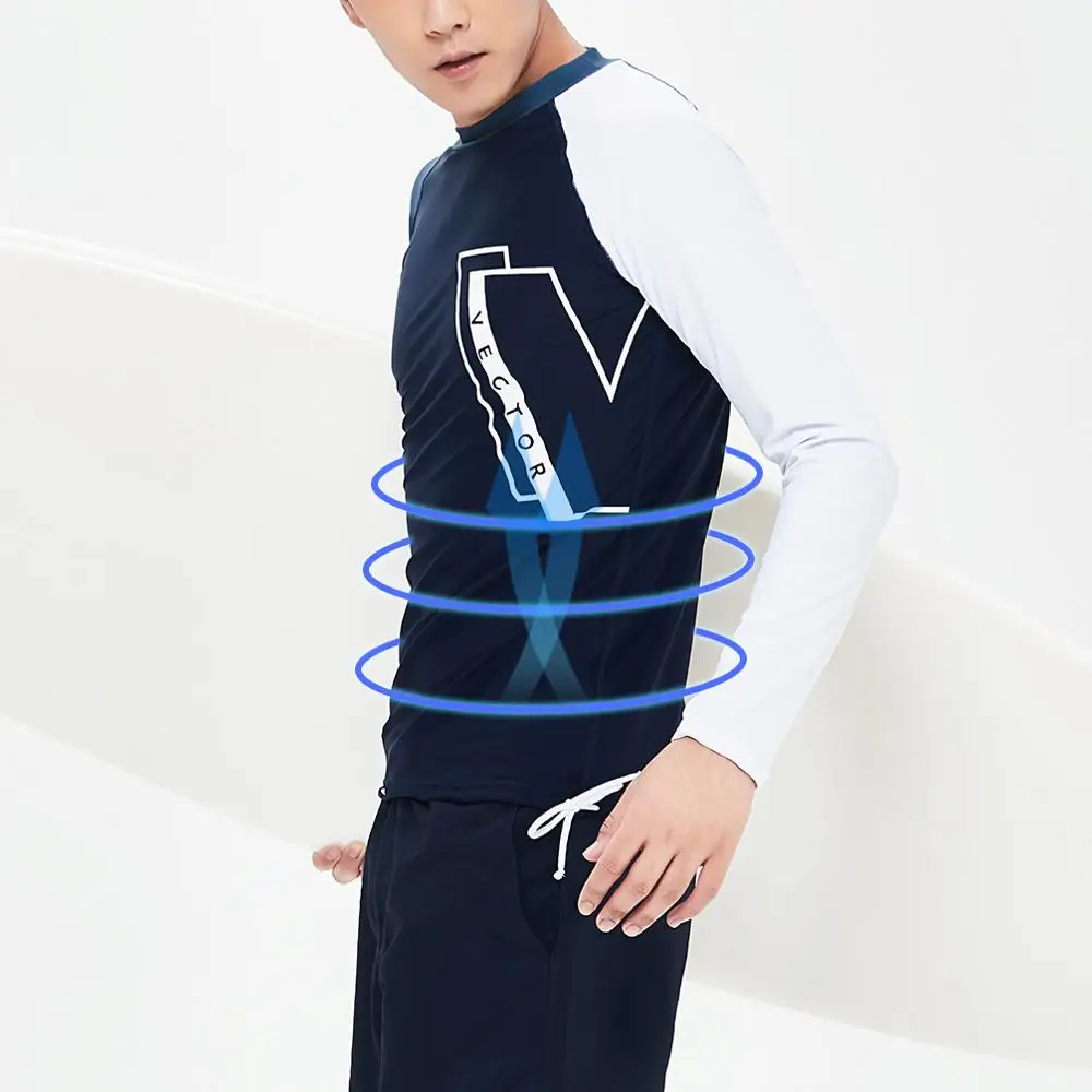 XXL Men Rash Guard Shirts Unique Printing Surfing Diving UPF50+ UV Protection Beach Long Sleeve Swimwear Suit Prevent Jellyfish 3