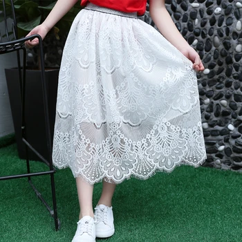 

2018 children clothingg summer girl tutu skirt teenager girls tulle skirts long lace princess party children fluffy Pettiskirts