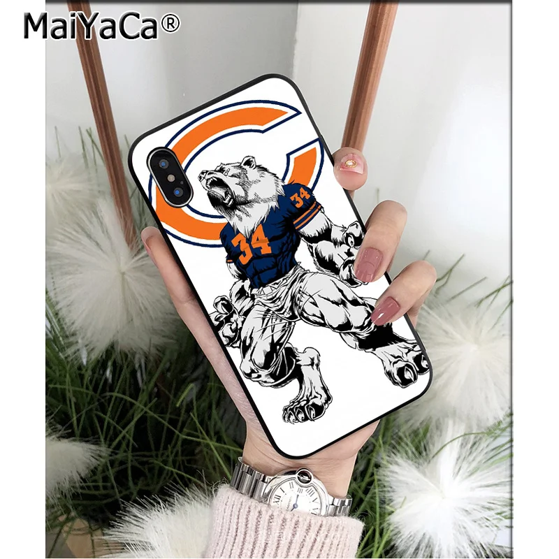 MaiYaCa Chicago Bears мягкий, силиконовый, из ТПУ черный чехол для телефона Apple iPhone 8 7 6 6S Plus X XS MAX 5 5S SE XR чехол