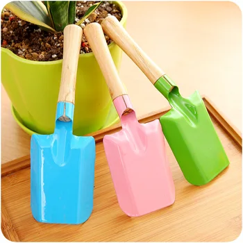 

1pc Wood Handle Garden Shovel Plants Flowers Potting Mini Spade Shovel Multifunctional Household Spade Durable Garden Tools