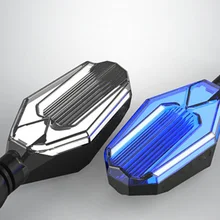 2 pcs Dual-cor Da Motocicleta Sinal de Volta Indicadores Blinkers luzes LED âmbar Piscas DRL lâmpada branco/vermelho/ azul para Harley Honda