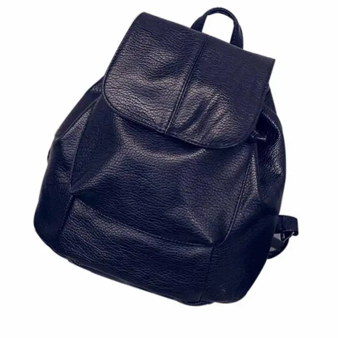 

Vintage washed leather large capacity backpack Girls Soft Leather School Bag Travel Backpack Satchel black H30411