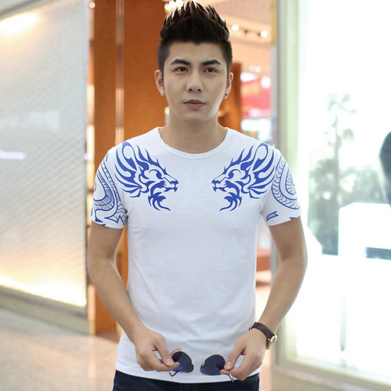 Новинка осени 2017 Высококачественная Мужская брендовая футболка модная