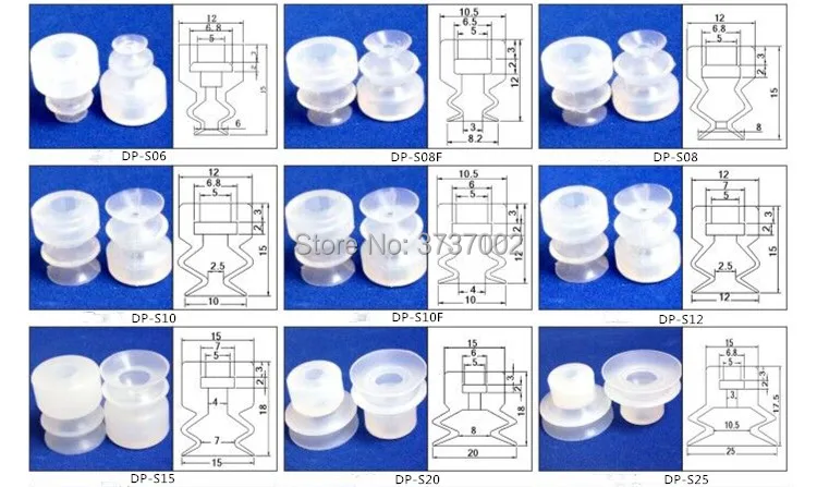 10 шт. двойной вакуумных присосках головные уборы, маленькие размеры, 5 мм Большая насадка для душа 8 мм силиконовый насосны DP 6/8/10/20-50 серии вакуумный пневматический Компоненты