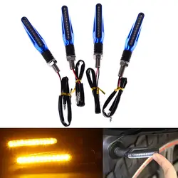 4 шт 2018 течет watersignal индикаторы, мерцатели гибкая Новый UniversalBendable лампа с желтым светом мерцающие, светодиодные мотоцикл Включите
