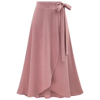 

Skirt female autumn new high waist irregular split Europe and the United States large size long straps skirts long