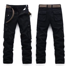 NIGRITY мужские Фланелевые брюки карго для мужчин, военные прямые брюки, повседневные хлопковые флисовые штаны для бега, длинные штаны размера плюс 28-42