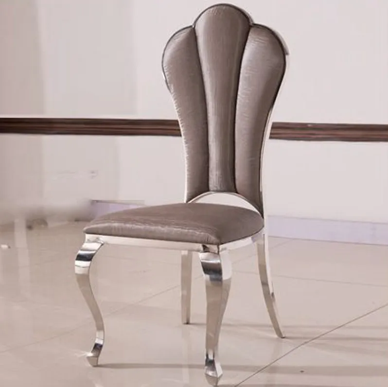 Louis fashion Dining chairs Fashionable cloth in high-end hotels Simple dining room stainless combination - Цвет: S1