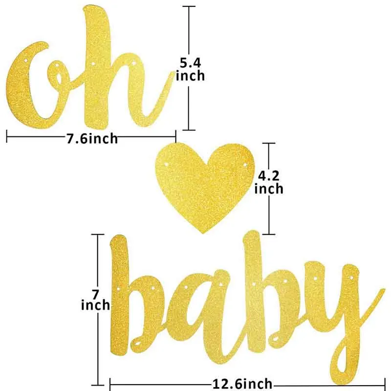 1 шт. с надписью Oh Baby золото баннер блестками знак День рождения шапочка для душа