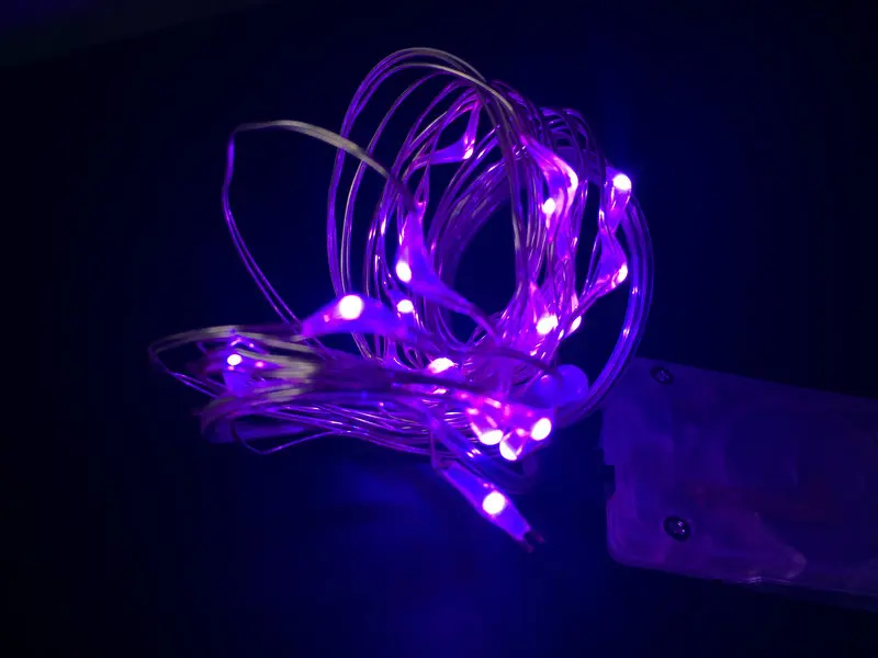 10 шт./партия, 2 м, 20 светодиодный фонарь с кнопками, работающий от аккумулятора, феи, светодиодный, медный провод, луна, лампа, Рождество, Рождество, свадьба, 8 цветов - Испускаемый цвет: purple