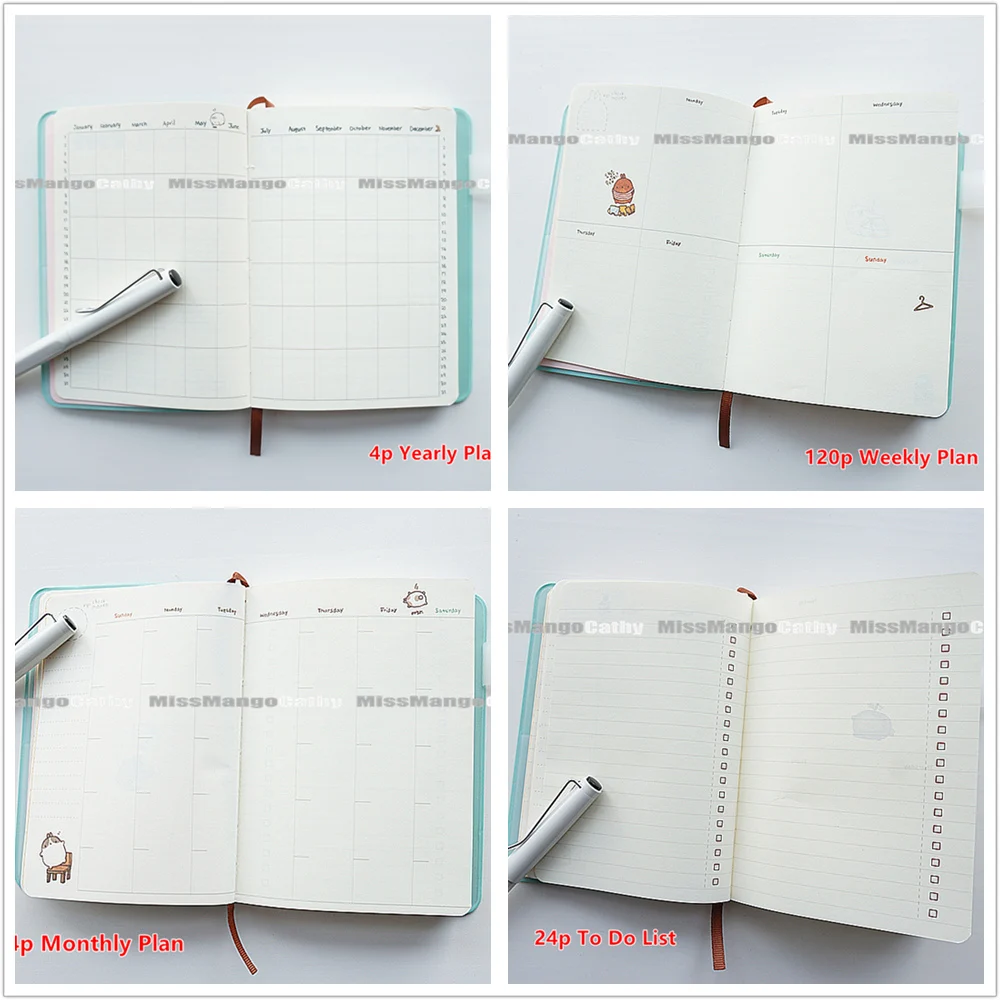 "Molang Rabbit 2020" 1pc Cute Monthly Weekly Planner Agenda Study Notebook Diary 