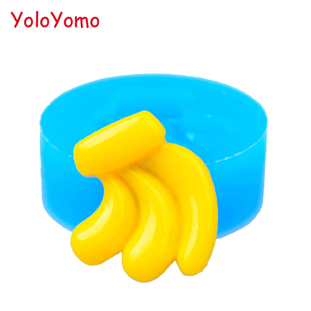 S032YL 21.1mm Banana Flexible Silicone Mold Fruit Mould Fondant Cake