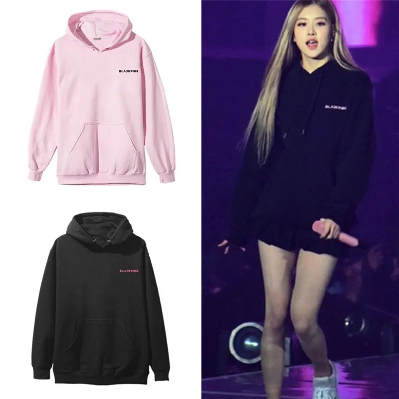 

Newest Kpop Blackpink Long Sleeve Hat Clothes Pullovers Sweatshirts Printed Casual Spring Autumn Sudadera Mujer S-2XL