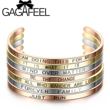 GAGAFEEL индивидуальные слова браслеты из нержавеющей стали браслеты для женщин и мужчин ID браслет с "JUST RUN" браслет Рождественский подарок
