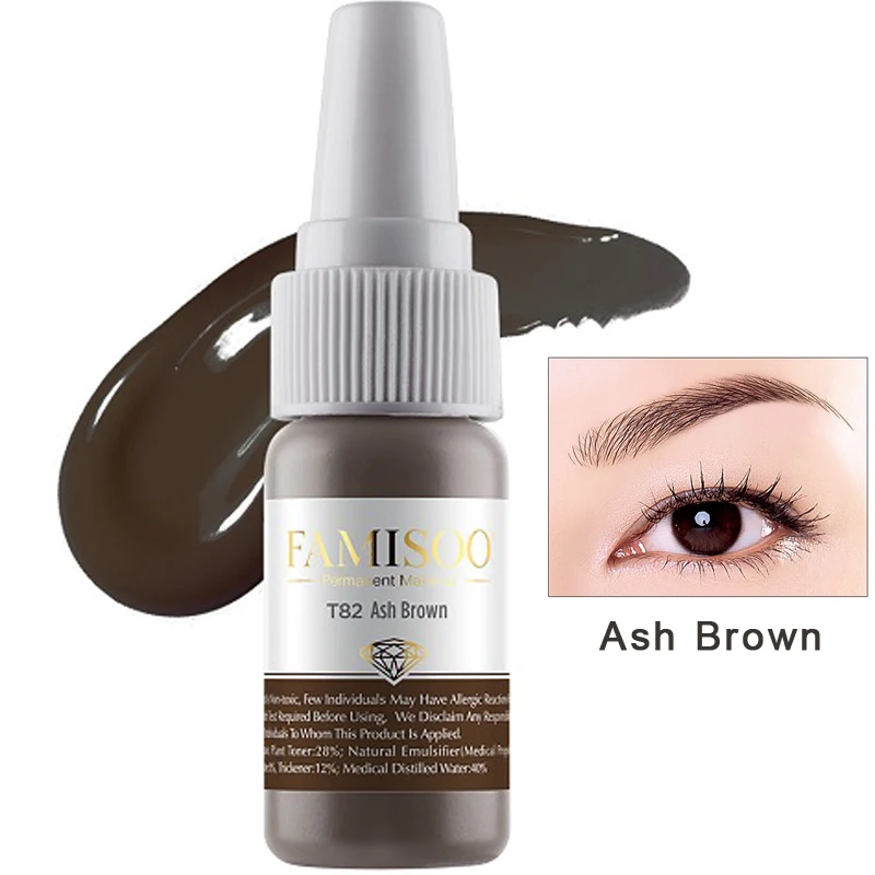 

FAMISOO Ash Brown Permanent Makeup Ink Eyeliner Tattoo Ink Set Eyebrow Microblading Pigment Professional For Machine pigmento