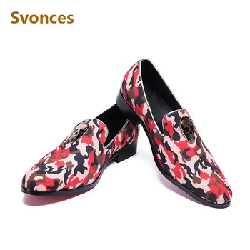 

2018Fashion Men Shoes Casual Camouflage Brand Loafers New Male Blanco Zapatillas Factory Customized Banquet Dress Flats Designer