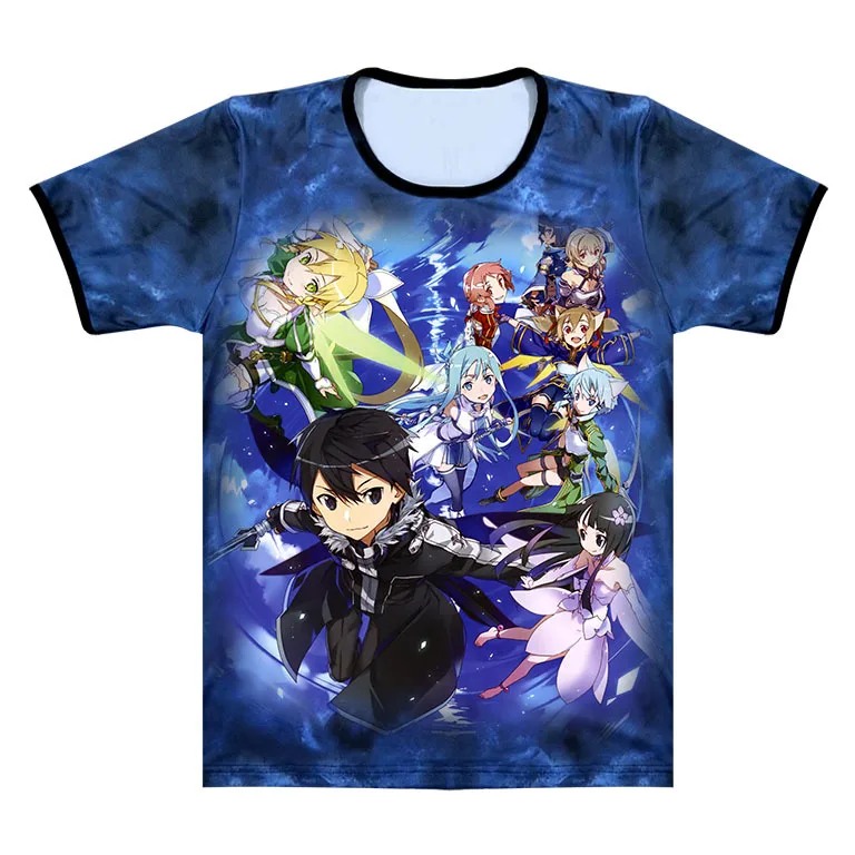 Anime Sword Art Online T Shirt Kirigaya Kazuto & Yuki Asuna Printed