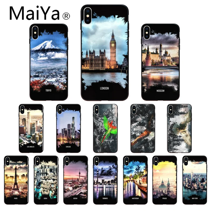 MaiYaCa City London Нью Йорк Париж Дубай Москва высококачественный чехол для телефона iPhone