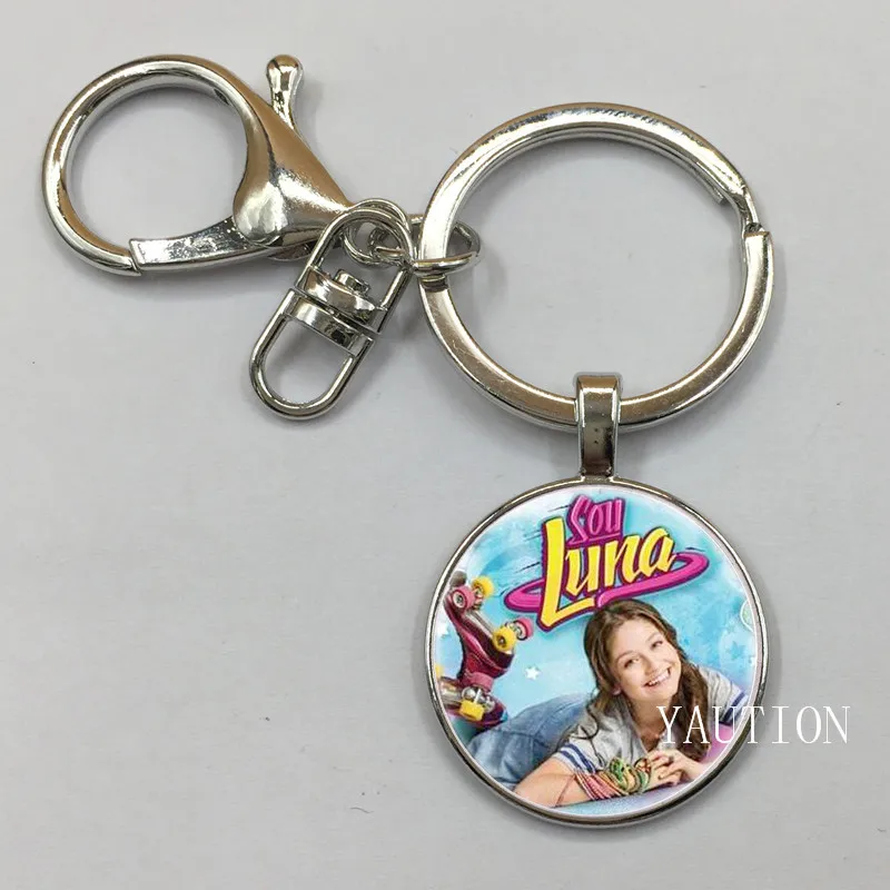 

YAUTION 2018 Hot Sale Soy Luna Glass Pendant Keychain Soy Luna Vintage chain Keychain Gift For Children