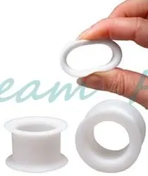 

White Flexible Flesh Tunnel Ear expander Streching Plugs Silicone 10 sizes Fancy Ear Piercing Body Jewelry Tunnel