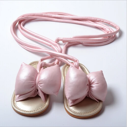 Новинка года; брендовые летние сандалии для маленьких девочек; римская обувь для девочек; пляжная обувь с большой бабочкой - Цвет: Розовый
