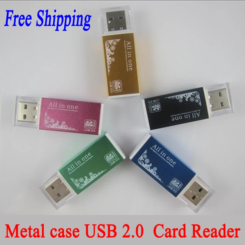 Все в 1 металлический корпус USB 2.0 Card Reader для Micro SD TF MS Duo M2 SD SDHC MMC устройство чтения карт памяти адаптера Цвет дополнительно