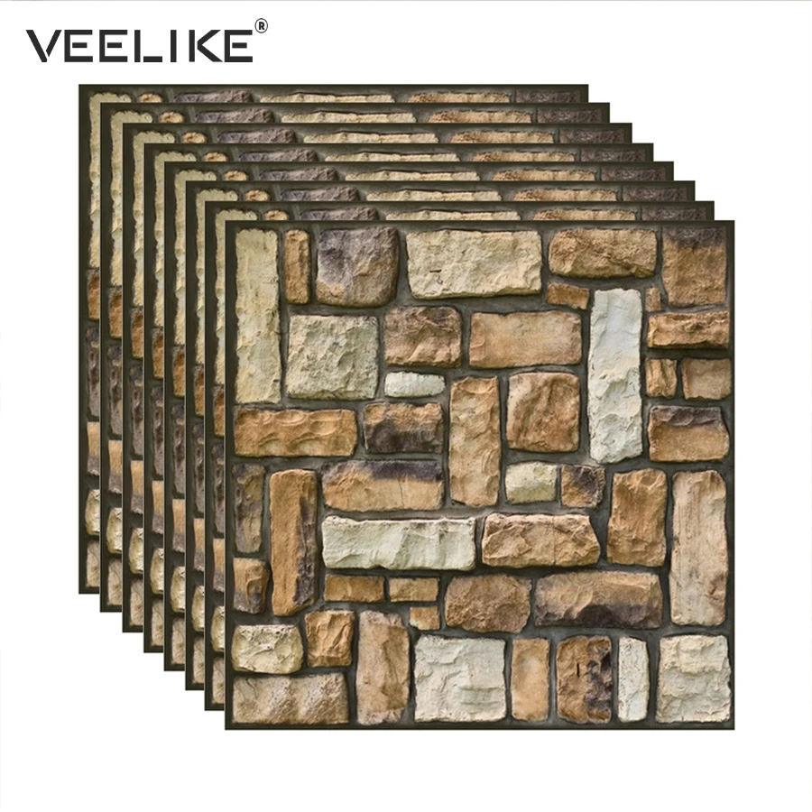 

Faux Brick 3D Wall Panels Vintage Decor Self Adhesive Wallpaper for Kitchen Backsplash Tiles Wall Paper for Bathroom Living Room