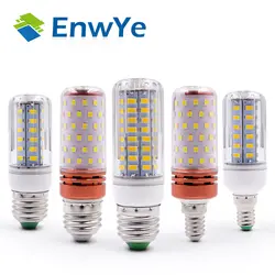 EnwYe E27 E14 светодио дный кукурузы лампы True мощность 9 Вт 12 W SMD2835 220 V 240 V Кукуруза лампа люстра свечи светодио дный свет для украшения дома