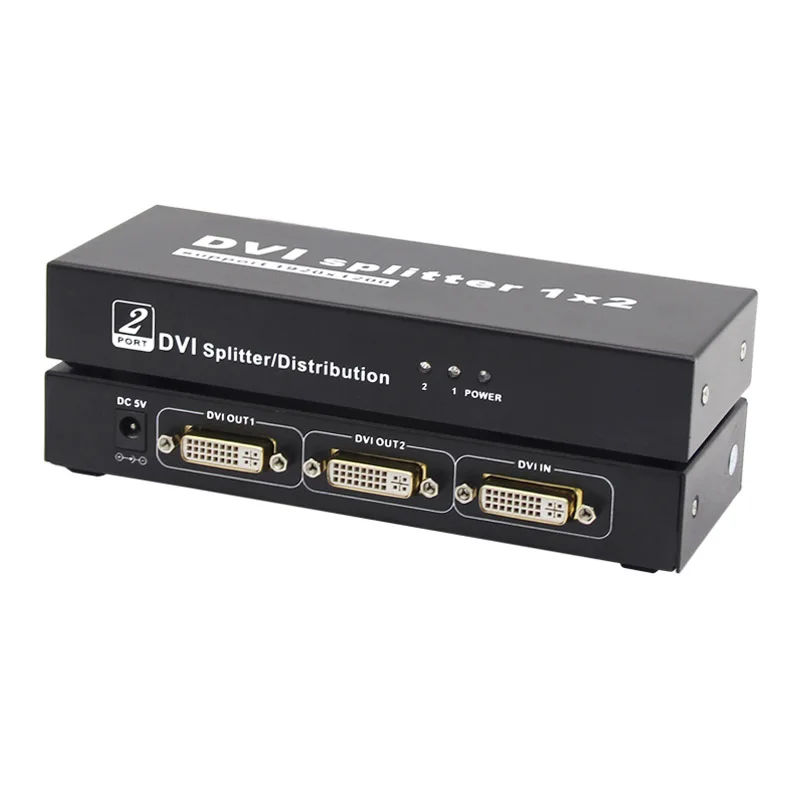 2017 New 1X2 DVI SPLITTER 1*2 with DVI D 1 input 2 output Video