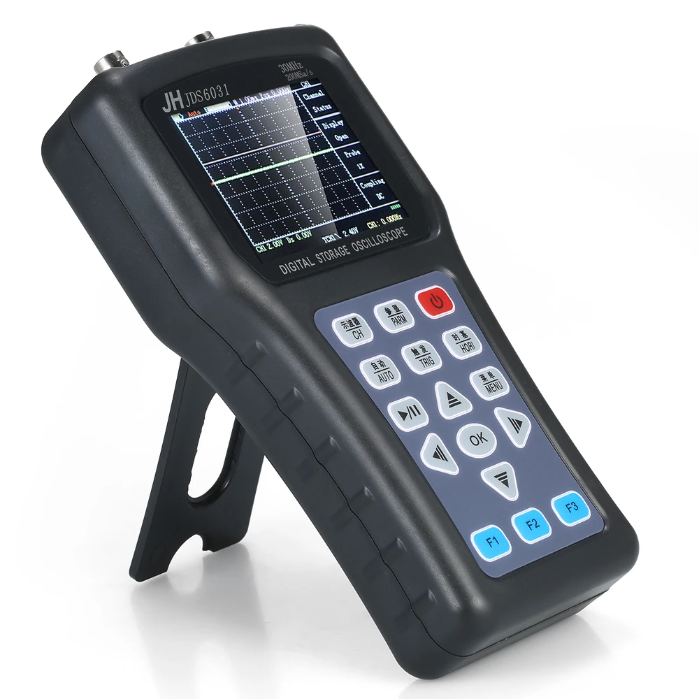 

Digital 1CH Oscilloscope Portable Scope Meter Digital Storage Oscilloscope 30MHz 200MSa/s with USB Charger Probe Cable Set