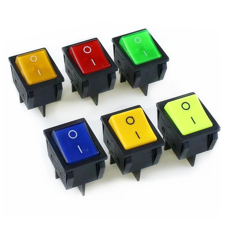 

large current KCD4 LED Light Illuminated DPST ON-OFF 4Pin Snap in Rocker Switch 20A/250V 25A/125V AC