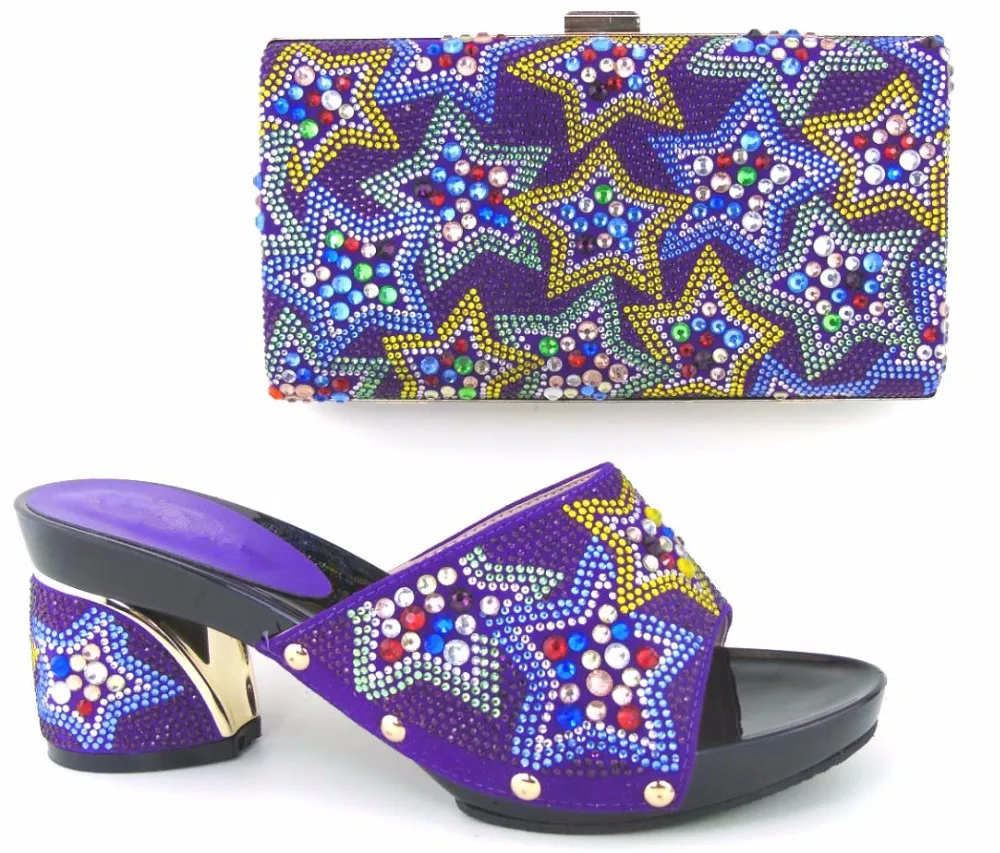 

Fashion Italian Shoe With Matching Bag Set With Stones For Party African Women Sandal Shoe And Bag To Match Set TH16-46