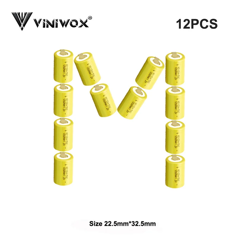

1.2V 4/5SC 1200mAh With Nickel Plate Ni-CD Electric Rechargeable Batteries Cells Power Tool Battery Flashlight Accumulator Cell