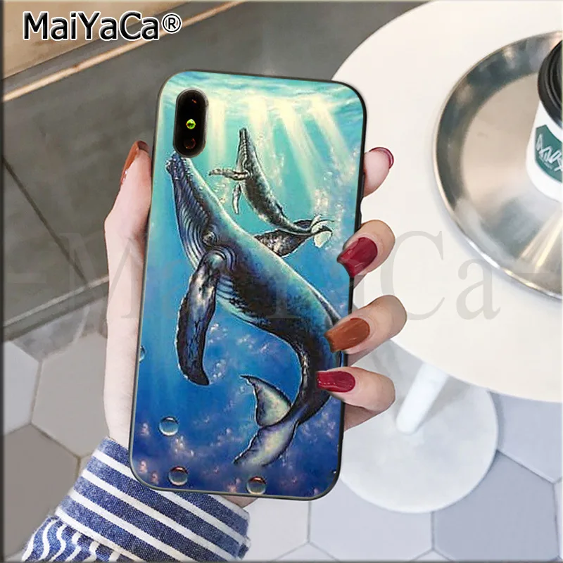 MaiYaCa Кита Дельфин в море заказчик высокое качество чехол для телефона iPhone 8 7 6 6S Plus