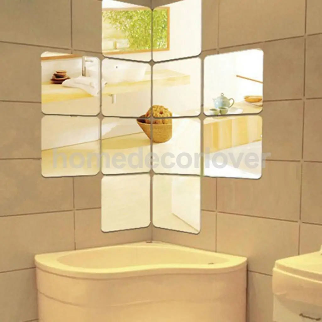 Buy 6Pcs Self Adhesive Mirror Sticker Wall Decal Paper with Mirror Effect