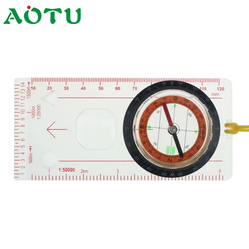 

2018 Multifunction Outdoor Portable Compass Hiking Camping Baseplate Compass Travel Baseplate Ruler Compass Map Military Feb23