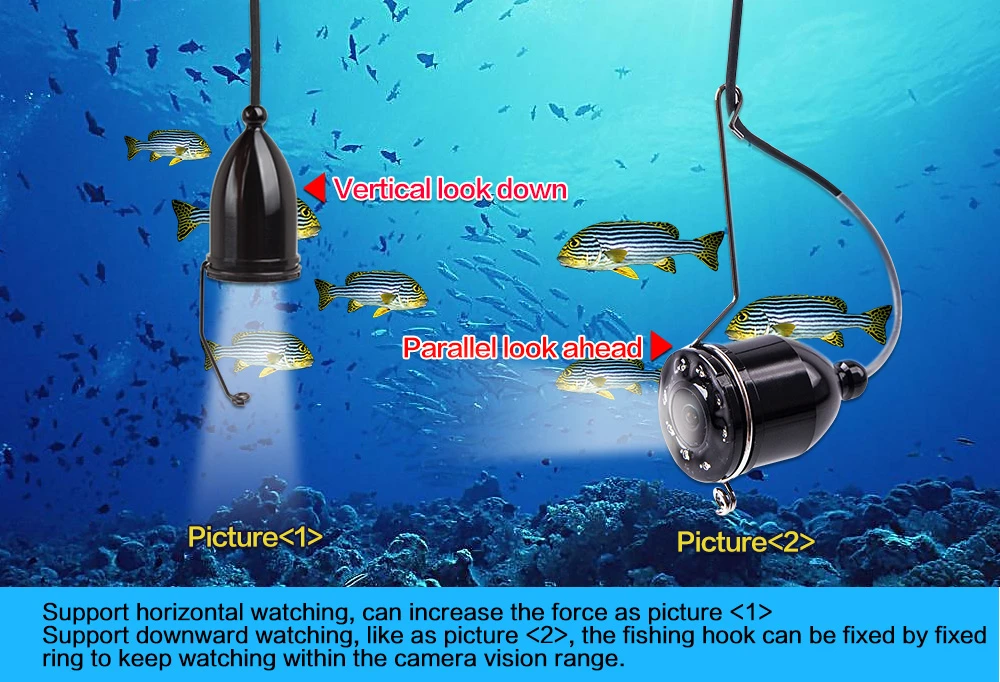 Eyoyo 20 м HD 1000TVL подводная камера для подледной рыбалки, видео рыболокатор, 4," ЖК-дисплей, 8 шт., ИК светодиодный, угол 150 градусов