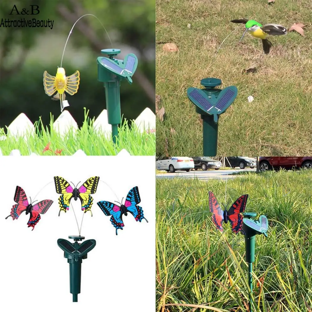 

Solar Simulation Butterfly Bird Rotatable Children Toy Gardening Decoration 8-10hours 0.1W Bird, 8 hours 2.4V