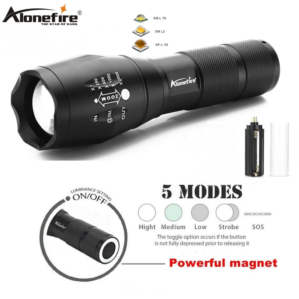 

AloneFire G700N XM-L2 T6 led flashlight lantern Waterproof Zoom Magnet travel Rescue torch Nightlight 18650 Rechargeable battery